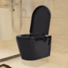 Hänge-Toilette mit Einbau-Spülkasten Keramik Schwarz