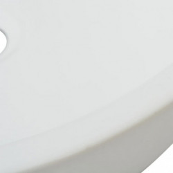 Waschbecken Rund Keramik Weiß 42 x 12 cm