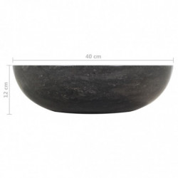 Waschbecken 40x12 cm Marmor Schwarz