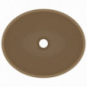 Luxuriöses Ovales Waschbecken Matt Creme 40x33 cm Keramik