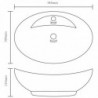 Luxus-Waschbecken Überlauf Matt Hellgrau 58,5x39cm Keramik