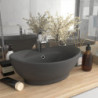 Luxus-Waschbecken Überlauf Matt Dunkelgrau 58,5x39cm Keramik