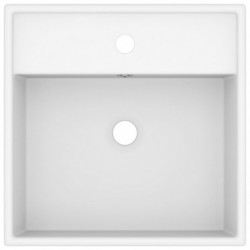 Luxus-Waschbecken Überlauf Quadratisch Matt Weiß 41x41 cm