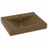 Luxus-Waschbecken mit Hahnloch Matt-Creme 60x46 cm Keramik