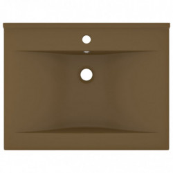 Luxus-Waschbecken mit Hahnloch Matt-Creme 60x46 cm Keramik