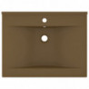 Luxus-Waschbecken mit Hahnloch Matt-Creme 60x46 cm Keramik