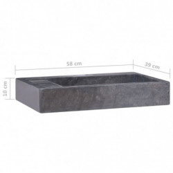 Waschbecken Schwarz 58x39x10 cm Marmor