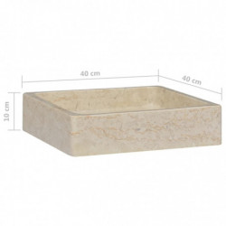 Waschbecken Creme 40x40x10 cm Marmor