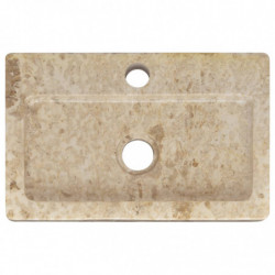 Waschbecken Creme 38x24x6,5 cm Marmor