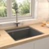 Küchenspüle mit Überlauf Grau Granit