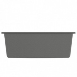 Küchenspüle mit Überlauf Grau Granit