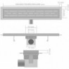 Lineare Duschrinnen 2 Stk. Linien 930 x 140 mm Edelstahl