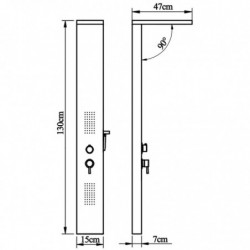 Duschpaneel-System Aluminium Mattweiß