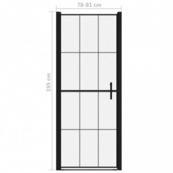 Duschtür Hartglas 81x195 cm Schwarz