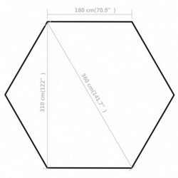Pop-Up-Partyzelt Xeno Hexagonal Faltbar Grau 3,6x3,1 m