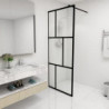 Duschwand für Begehbare Duschen mit Hartglas Schwarz 80x195 cm