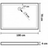 Duschtasse ABS Rechteckig Weiß 70x100 cm