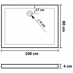 Duschtasse ABS Rechteckig Schwarz 80x100 cm