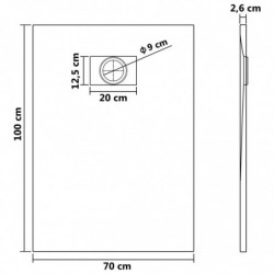 Duschwanne SMC Braun 100x70 cm