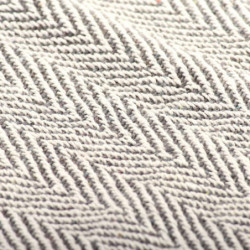 Überwurf Baumwolle Fischgrätmuster 220 x 250 cm Grau