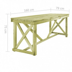 Gartentisch 160×79×75 cm Holz
