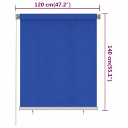 Außenrollo 120x140 cm Blau HDPE