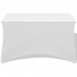 Stretch-Tischhusse 2 Stk. 120 x 60,5 x 74 cm Weiß