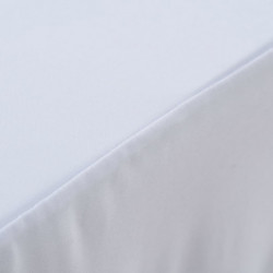 2 Stück Stretch-Tischdecken mit Rand Weiß 120 x 60,5 x 74 cm
