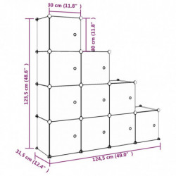 Kinderschrank Modular mit 10 Würfeln Weiß PP