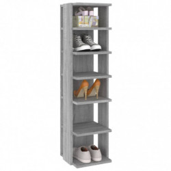 Schuhregale 2 Stk. Grau Sonoma 25x27x102 cm Holzwerkstoff