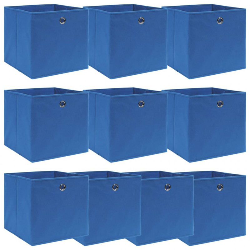 Aufbewahrungsboxen 10 Stk. Blau 32×32×32 cm Stoff