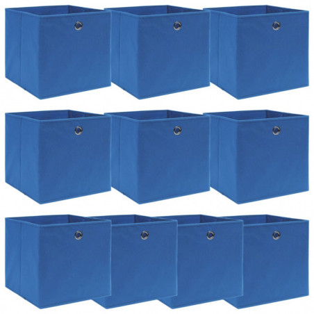 Aufbewahrungsboxen 10 Stk. Blau 32×32×32 cm Stoff