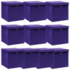 Aufbewahrungsboxen mit Deckel 10 Stk. Lila 32×32×32 cm Stoff