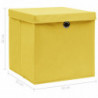 Aufbewahrungsboxen mit Deckel 4 Stk. Gelb 32×32×32cm Stoff