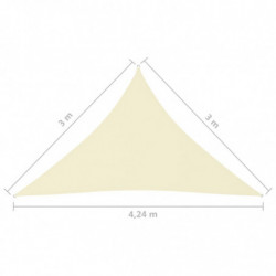 Sonnensegel Oxford-Gewebe Dreieckig 3x3x4,24 m Cremeweiß