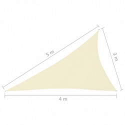 Sonnensegel Oxford-Gewebe Dreieckig 3x4x5 m Cremeweiß