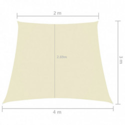 Sonnensegel Oxford-Gewebe Trapezförmig 3/4x2 m Creme