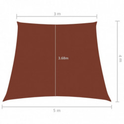 Sonnensegel Oxford-Gewebe Trapezförmig 4/5x3 m Terrakottarot