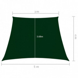 Sonnensegel Oxford-Gewebe Trapezförmig 4/5x3 m Dunkelgrün