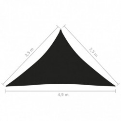 Sonnensegel Oxford-Gewebe Dreieckig 3,5x3,5x4,9 m Schwarz
