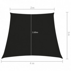 Sonnensegel Oxford-Gewebe Trapezförmig 3/4x2 m Schwarz
