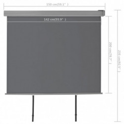 Balkon-Seitenmarkise Multifunktional 150x200 cm Grau
