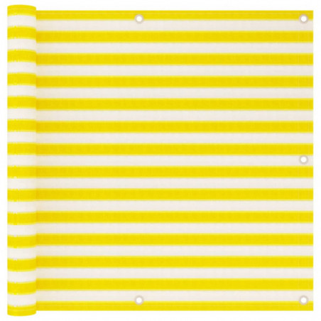 Balkon-Sichtschutz Gelb und Weiß 90x500 cm HDPE