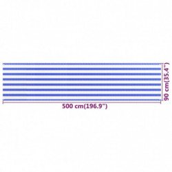 Balkon-Sichtschutz Blau und Weiß 90x500 cm HDPE
