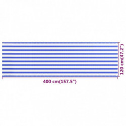 Balkon-Sichtschutz Blau und Weiß 120x400 cm HDPE