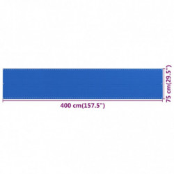 Balkon-Sichtschutz Blau 75x400 cm HDPE