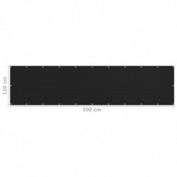 Balkon-Sichtschutz Schwarz 120x500 cm HDPE