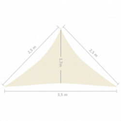 Sonnensegel 160 g/m² Cremeweiß 2,5x2,5x3,5 m HDPE