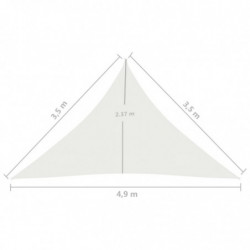 Sonnensegel 160 g/m² Weiß 3,5x3,5x4,9 m HDPE