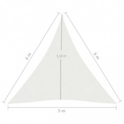 Sonnensegel 160 g/m² Weiß 5x6x6 m HDPE